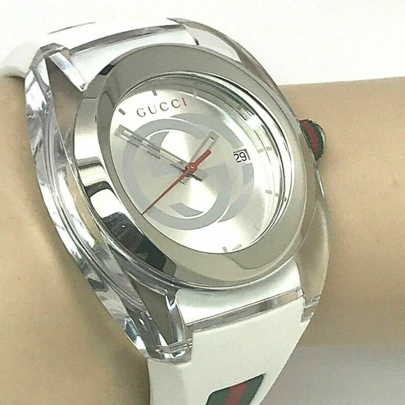 GUCCI SYNC YA137102 Men's Watch White Rubber 46mm - Picture 5 of 8
